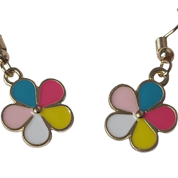 Jewelry - Floral Drop Down Colorful Earrings NEW